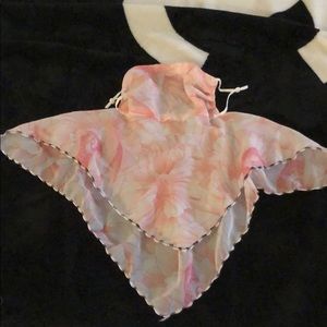 Pink Flowers Scarf face mask